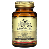 Куркумін, Curcumin, Solgar, повний спектр, 30 гелевих капсул