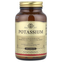 Калій, Potassium, Solgar, 99 мг, 100 таблеток