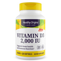 Витамин D3, Vitamin D3, Healthy Origins, 2000 МЕ, 120 гелевых капсул