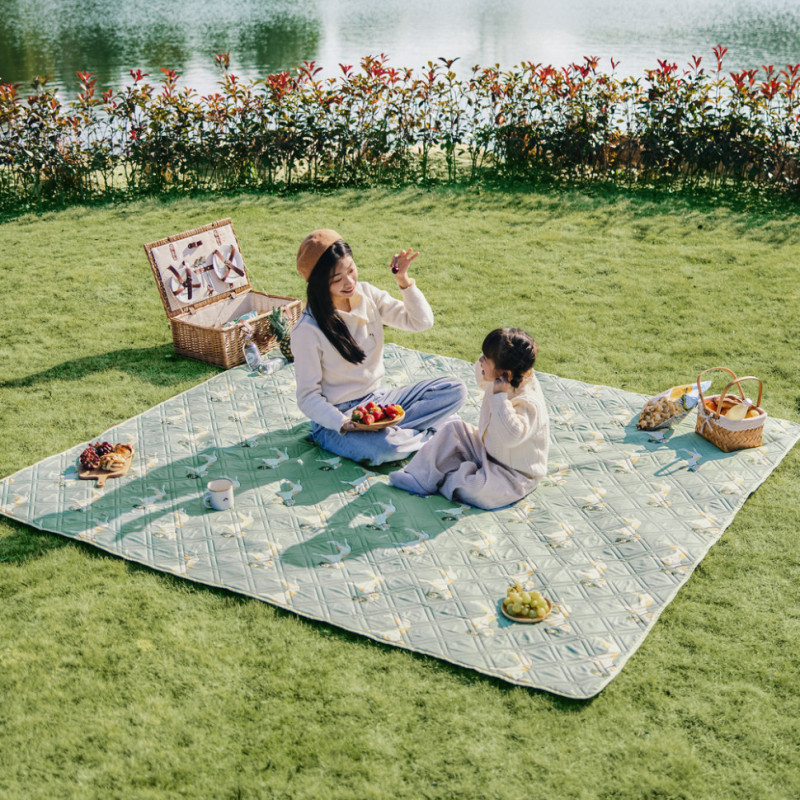 Килимок для пікніка Naturehike CNK2350WS010 170*200 см, блакитний із принтом
