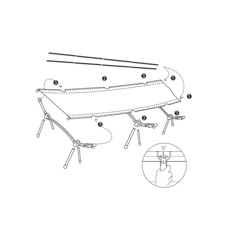 Ліжко складане Naturehike ультралегке NH19JJ006, алюміній, зелений
