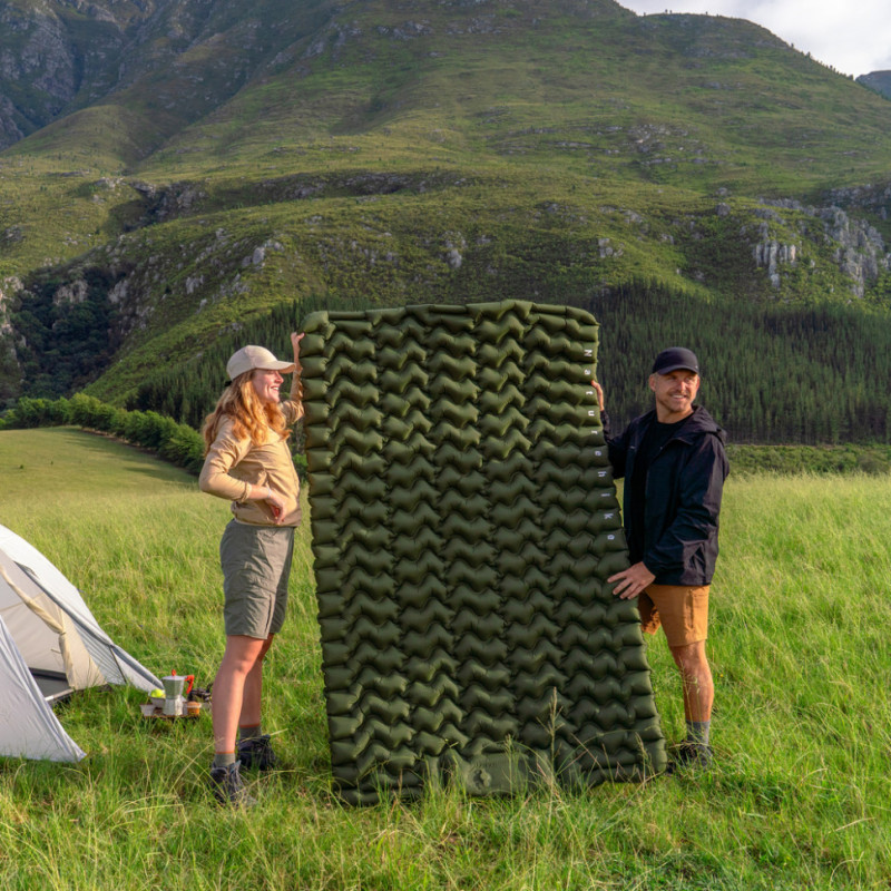 Матрац туристичний надувний одномісний Naturehike CNK2550WS019, 200х60х6.5 см, синій, для кемпінгу із мішком для надування