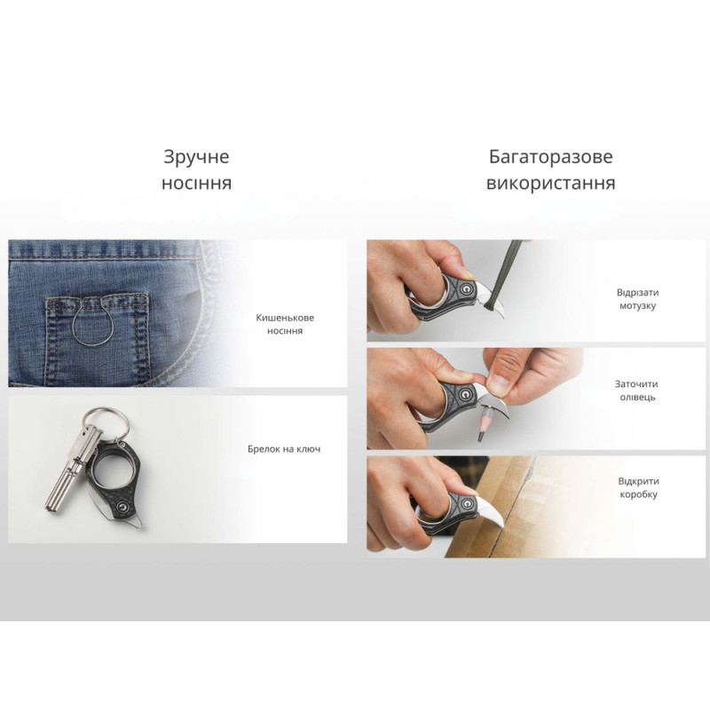 Ніж складаний кишеньковий Civivi Pyrus, (1.6 см) 14C28N / Carbon Fiber темно-сірий