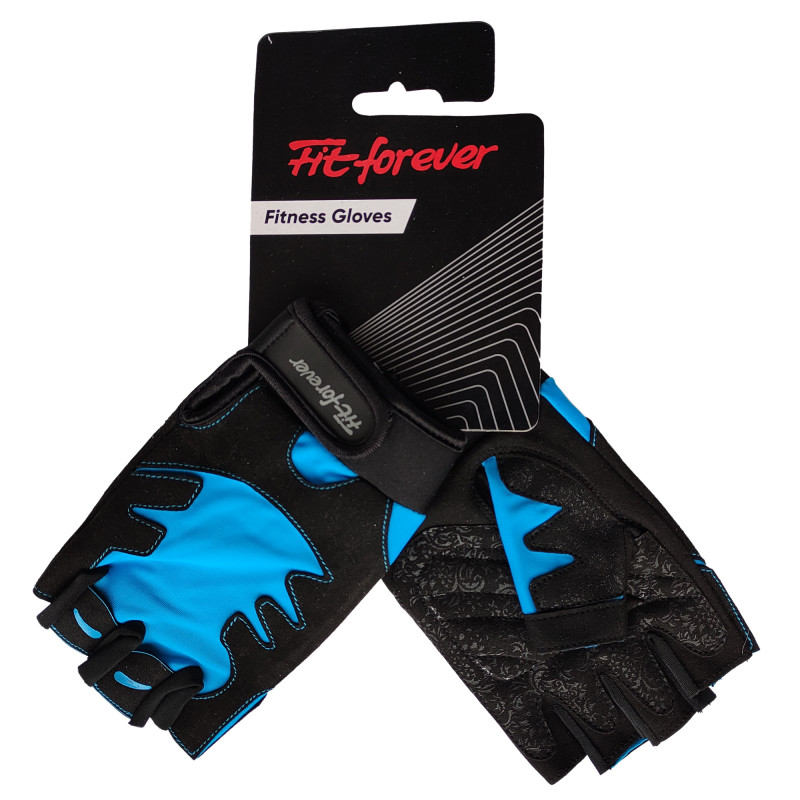 Рукавички для фітнесу Fit forever Be Fit AI-04-1453-D чорний-синій S