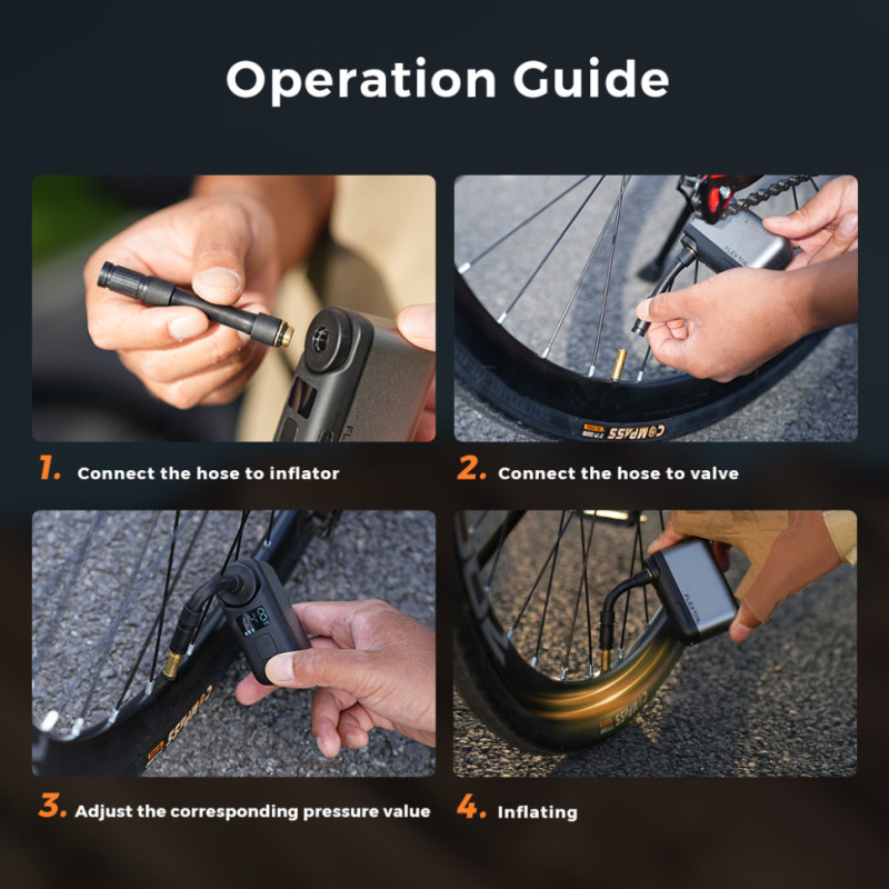 Велосипедний міні насос електричний Flextail Tiny Bike Pump Pro, 120 PSI