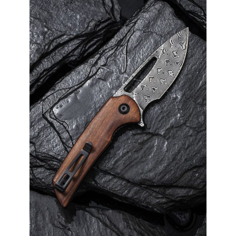 Ніж складаний кишеньковий Civivi Odium, (6.7 см) Damascus / Guibourtia Wood
