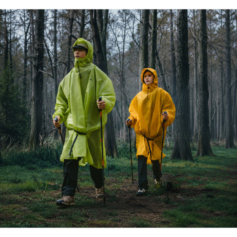 Дощовик-пончо легкий з рукавами Naturehike CNK2620FS011, L, помаранчево-червоний
