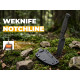 Ніж фіксований туристичний Weknife Notchline, (8.7 см) CPM S35VN /Carbon Fiber мідний з чохлом