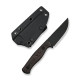 Ніж фіксований туристичний Weknife Notchline, (8.7 см) CPM S35VN /Carbon Fiber мідний з чохлом