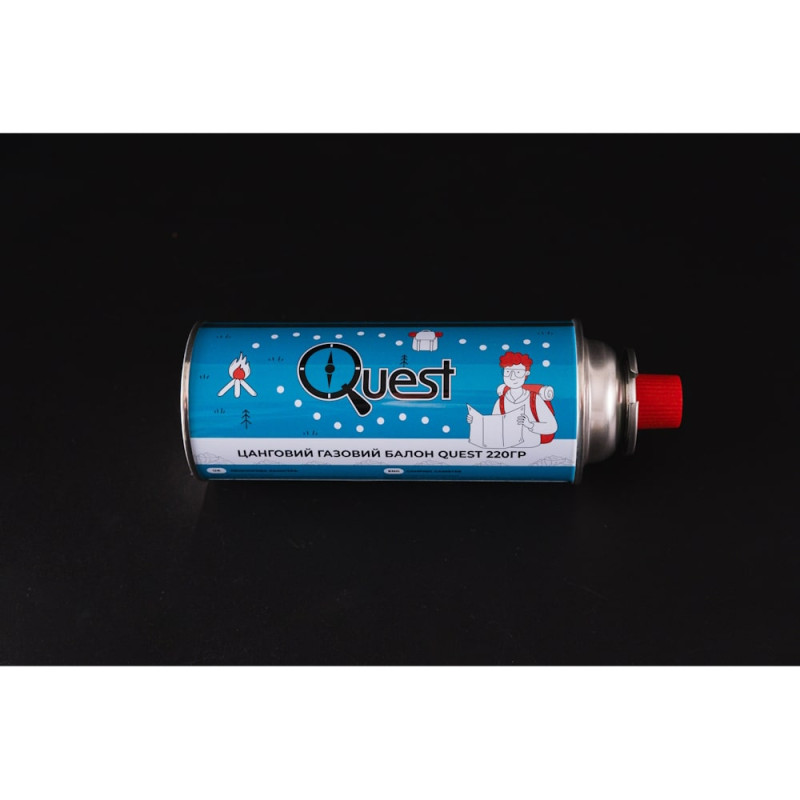 Газовий балон цанговий бутановий Quest, 220гр