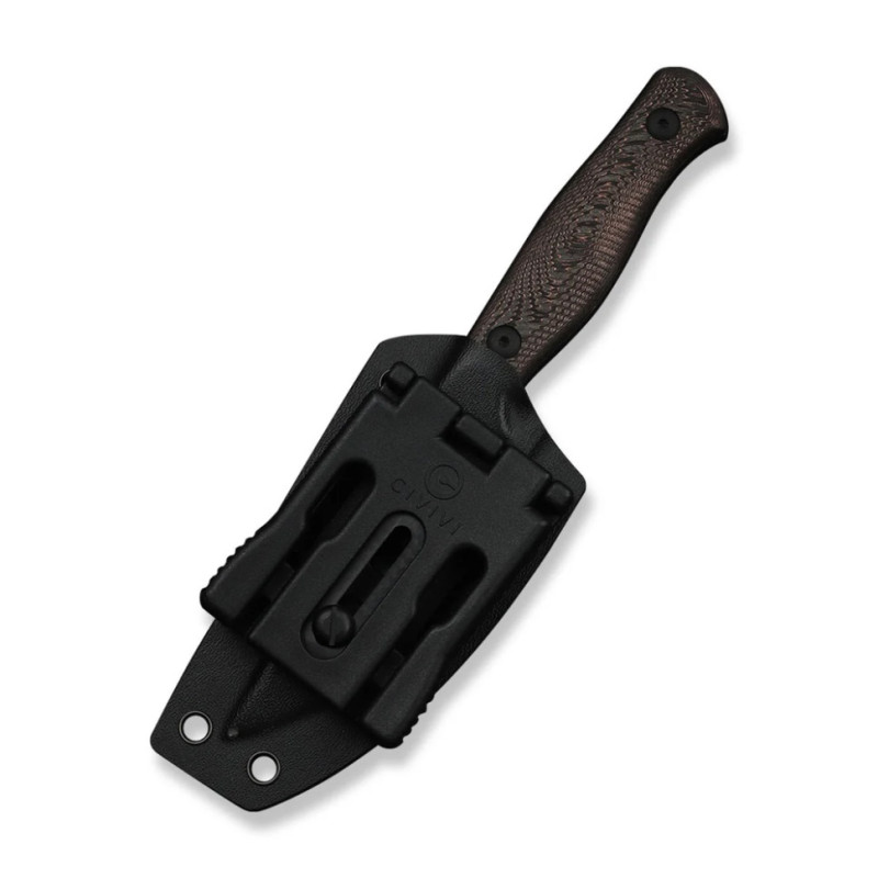 Ніж фіксований туристичний Weknife Notchline, (8.7 см) CPM S35VN /Carbon Fiber мідний з чохлом