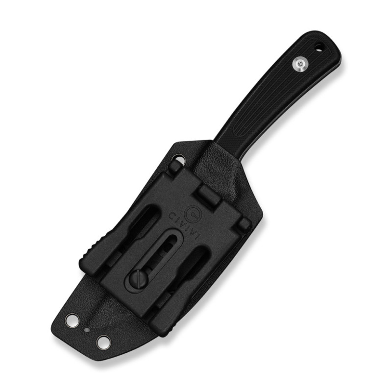 Ніж фіксований туристичний Civivi Carveth (9,1 см) AEB-L / G10 чорний з чохлом
