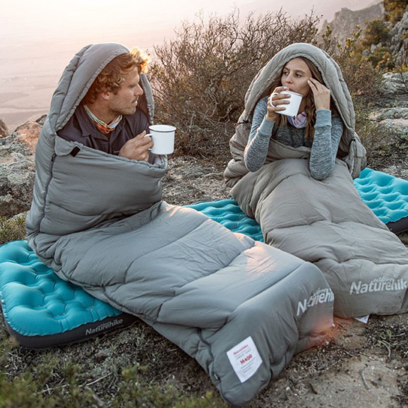 Спальник з капюшоном Naturehike M180 NH20MSD02, правий, сірий