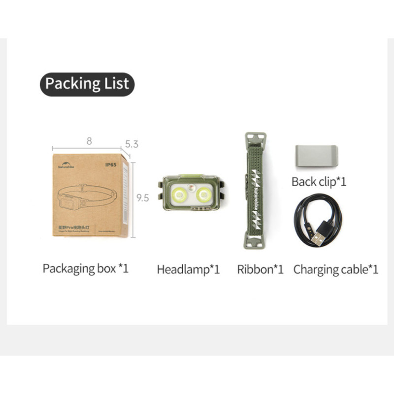 Ліхтар налобний Naturehike CNK2550ZM011, зелений