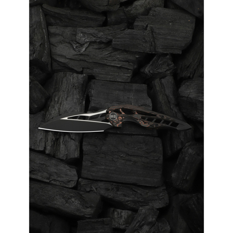 Ніж складаний туристичний Weknife Arrakis (8.8 см) Vanax / Titanium чорний з бронзою