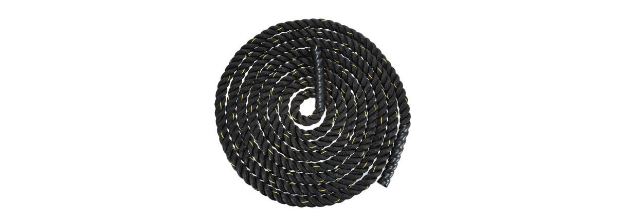Канат для кроссфита EasyFit Battle Rope, Длина 9 м, Вес 8 кг, Полипропилен (PP), Винил, Чёрный