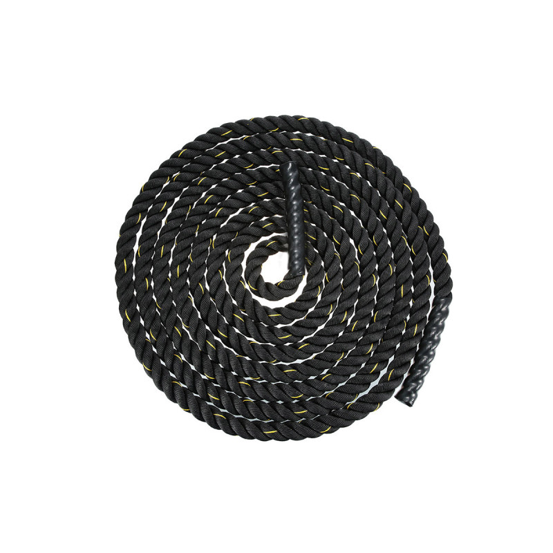 Канат для кроссфіта EasyFit Battle Rope, Довжина 9 м, Вага 8 кг, Поліпропілен (PP), Вініл, Чорний