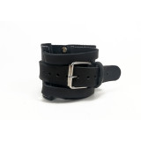 Манжета EasyFit F8 для тяги на тренажере, Натуральная кожа, Регулируемый обхват до 18 см, Ширина 9 см, Чёрный