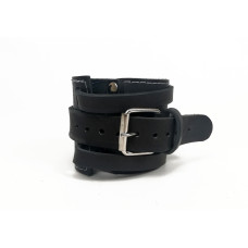 Манжета EasyFit F8 для тяги на тренажері, Натуральна шкіра, Регульований обхват до 18 см, Ширина 9 см, Чорний