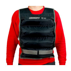 Жилет для обтяження EasyFit, Вага 16 кг, Оксфорд, Пісок, Чорний
