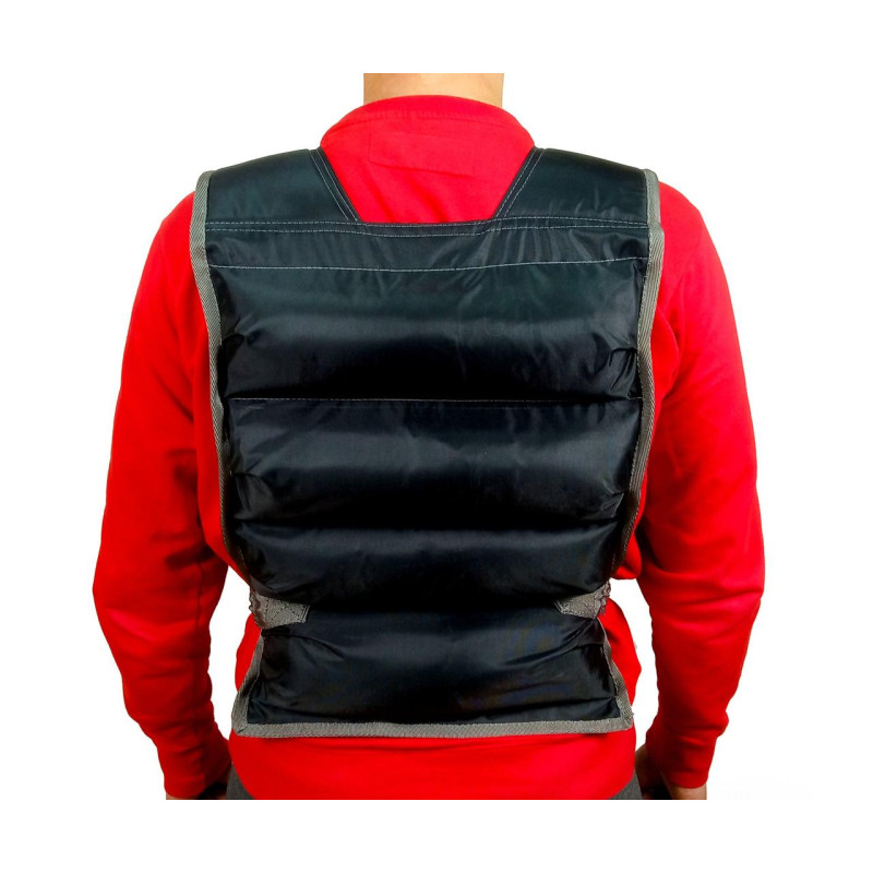 Жилет для утяжеления EasyFit, Вес 16 кг, Оксфорд, Песок, Черный