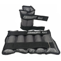 Обтяжувачі для ніг та рук з металом EasyFit Metal (пара), Вага 4 кг, Оксфорд, Метал, Чорно-сірий