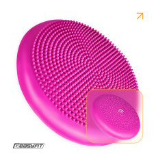 Балансировочная массажная подушка EasyFit, Диаметр 33 см, Максимальная нагрузка 120 кг, Резина, Розовый