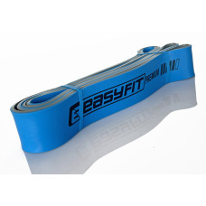 Двухслойная резинка (эспандер) EasyFit Premium, Сопротивление 35-63 кг, Длина 200 см, Ширина 4,4 см, Толщина 4,5 мм, Латекс, Синий, Для подтягиваний, силовых тренировок и реабилитации