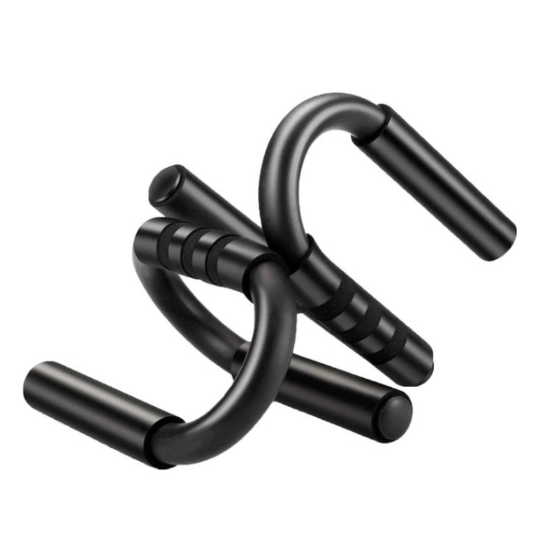 Упори для віджимань EasyFit Stand, Максимальне навантаження 500 кг, Метал з неопреновим покриттям, Чорний