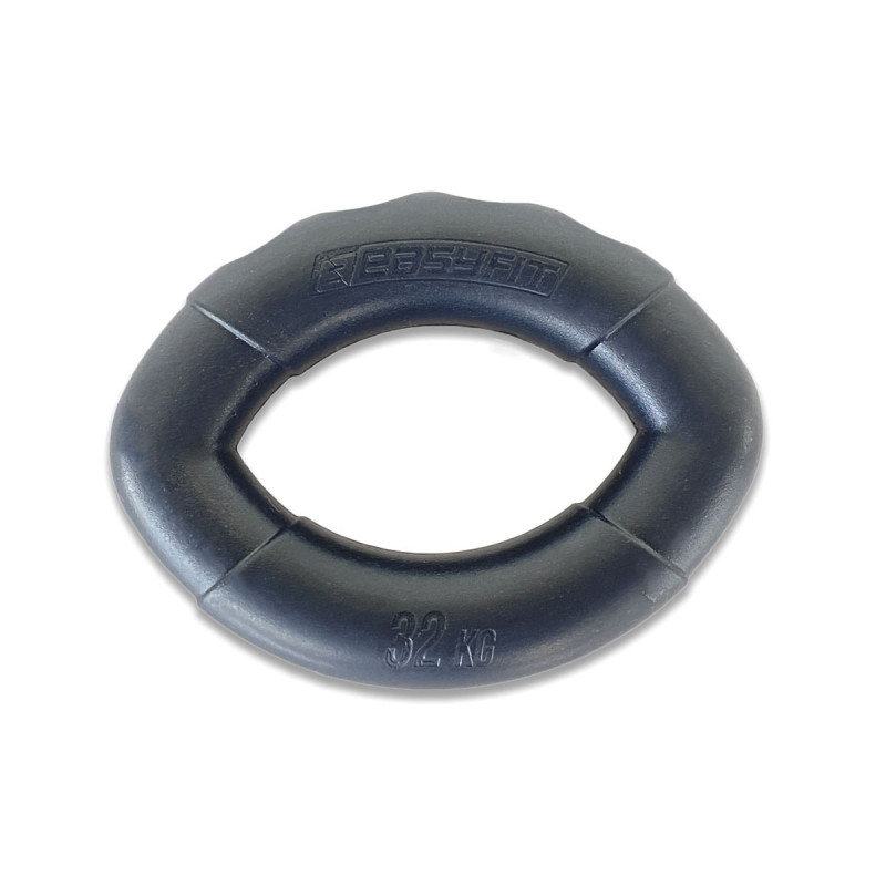 Эспандер кистевой EasyFit Elliptic, Диаметр 10 см, Сопротивление 32 кг, Силикон, Черный