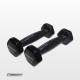 Гантель для фітнесу EasyFit з вініловим покриттям, Вага 0,5 кг, Сталь, Чорний