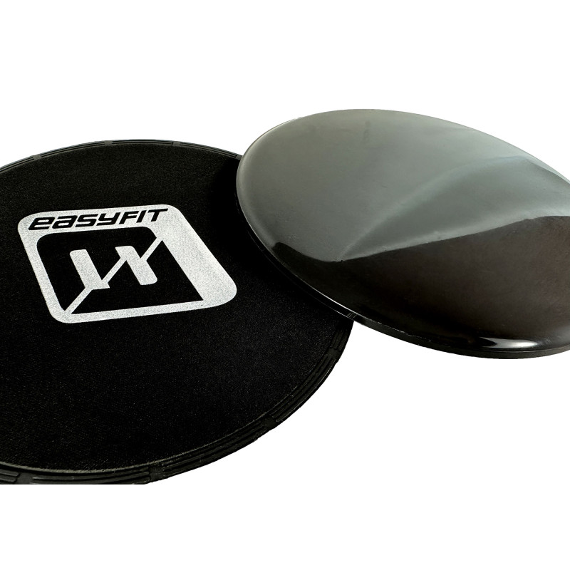 Диски для глайдингу EasyFit (пара), Діаметр 18 см, Максимальне навантаження 120 кг, Пластик, Чорний