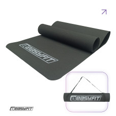 Килимок EasyFit для пілатесу та фітнесу, Розмір 183х61 см, Товщина 3 мм, EVA-піна, Чорний