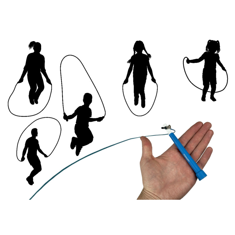 Скоростная скакалка EasyFit Speed Cable Rope, Длина до 3 м, Сталь, Пластик, Синий