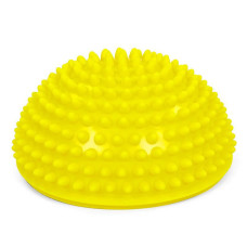 Полусфера массажная киндербол EasyFit, Мягкая, Диаметр 16 см, Высота 8 см, Резина, Жёлтый
