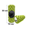 Масажний ролик (валик) EasyFit Grid Roller Extreme, Довжина 33 см, Діаметр 14 см, Каркас із високоміцного пластику, Піна EVA з масажною поверхнею 3D, для МФР, фітнесу, йоги та реабілітації, Салатовий