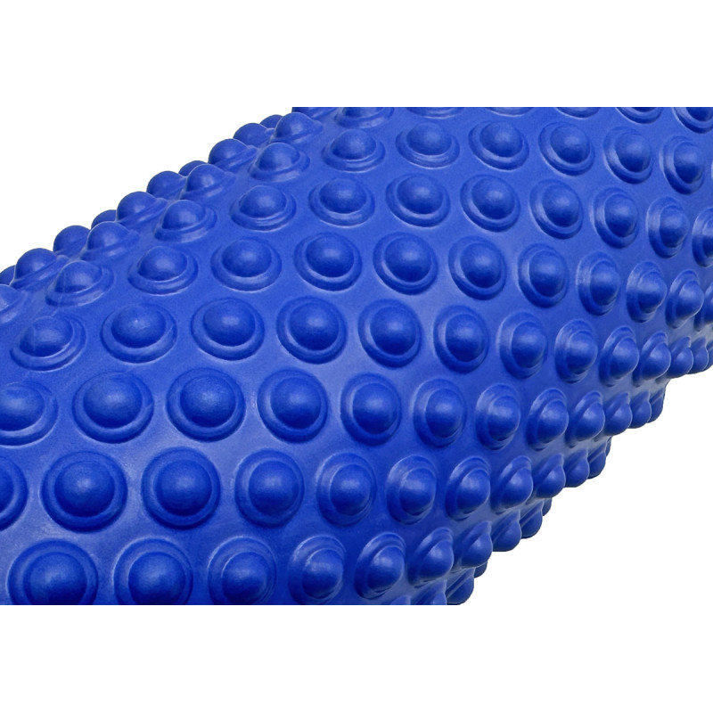 Массажный ролик (валик) EasyFit Grid Roller Light, Длина 33 см, Диаметр 14 см, Каркас из высокопрочного пластика, Пена EVA с массажной поверхностью 3D, для МФР, фитнеса, йоги и реабилитации, Синий