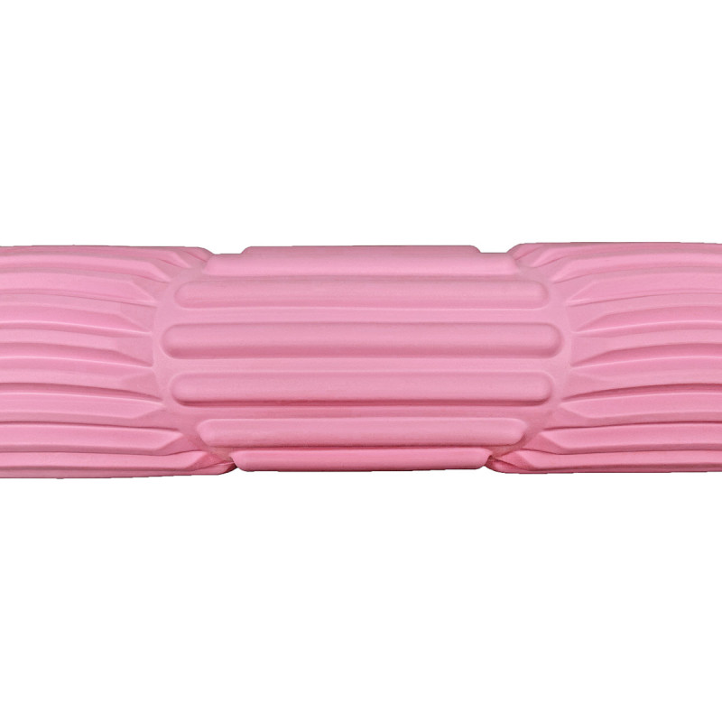 Массажный ролик (валик) EasyFit Dozer, длина 45 см, диаметр 11 см, розовый, каркас из высокопрочного пластика, пена EVA с массажной поверхностью 3D, для МФР, фитнеса, йоги и реабилитации