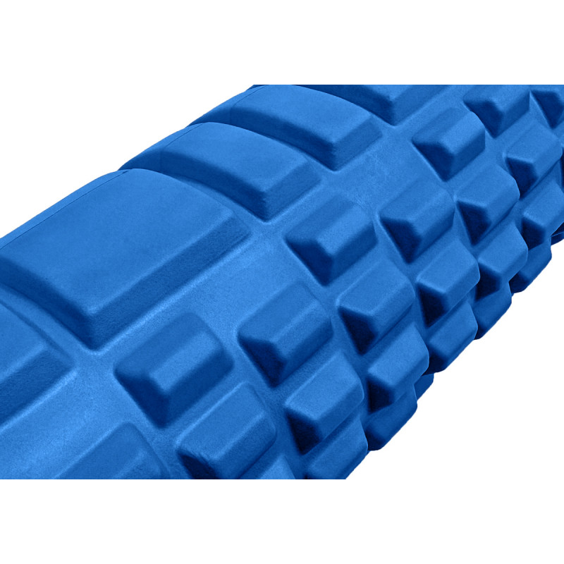 Массажный ролик (валик) EasyFit Grid Roller v.3.1, Длина 60 см, Диаметр 14 см, Каркас из высокопрочного пластика, Пена EVA с массажной поверхностью 3D, для МФР, фитнеса, йоги и реабилитации, Синий