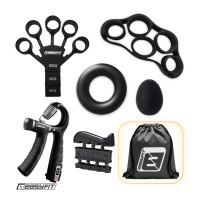 Набір кистьових еспандерів EasyFit GripKit 6 в 1 для комплексного тренування рук, чорний