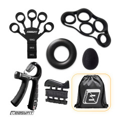 Набір кистьових еспандерів EasyFit GripKit 6 в 1 для комплексного тренування рук, чорний