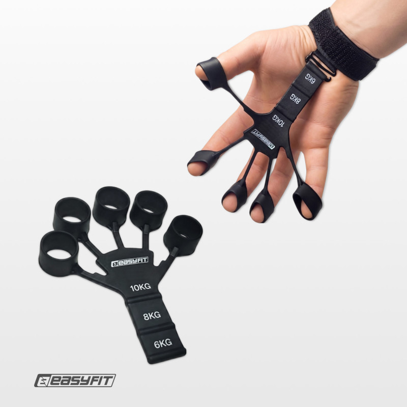 Набір кистьових еспандерів EasyFit GripKit 6 в 1 для комплексного тренування рук, чорний