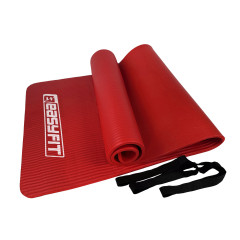 Коврик EasyFit для фитнеса и пилатеса, 180x60 см, толщина 10 мм, NBR, красный