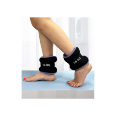Утяжелители для ног и рук EasyFit Comfort (пара), Вес 1,5 кг, Неопрен, Стальная гранула, Черно-фиолетовый