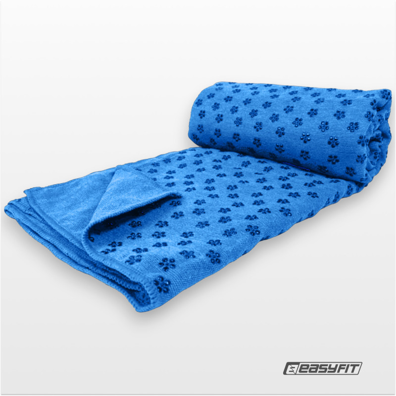 Рушник для йоги EasyFit Yoga Mat Towel з сумкою, Розмір 183х63 см, Мікрофібра, Синій