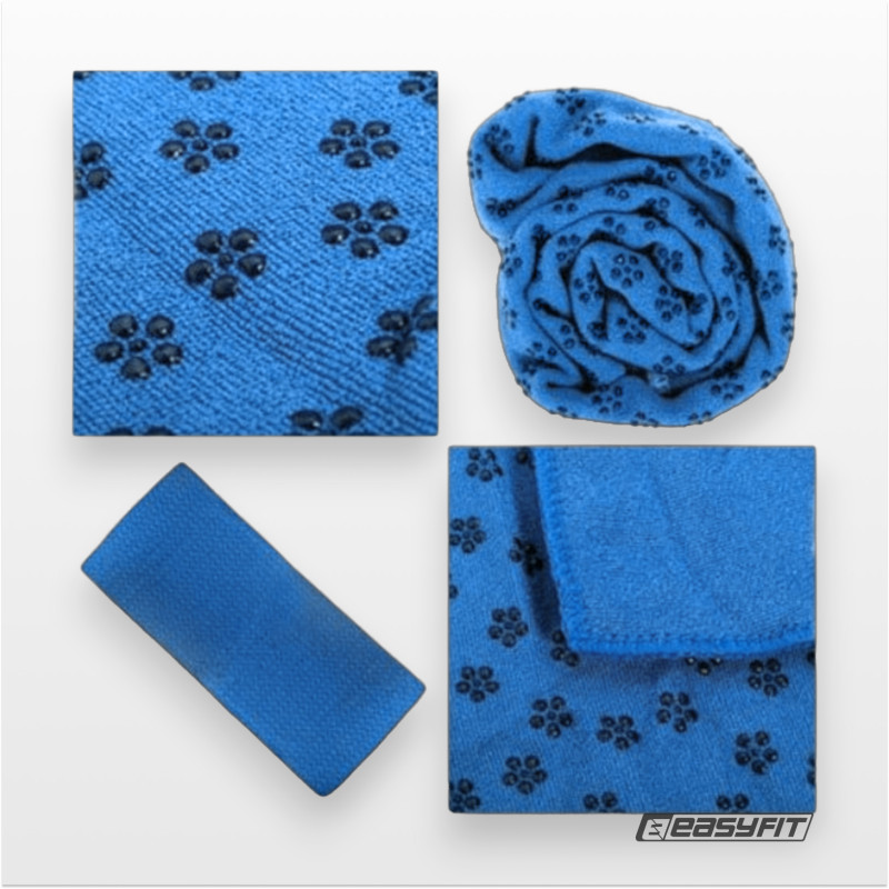 Рушник для йоги EasyFit Yoga Mat Towel з сумкою, Розмір 183х63 см, Мікрофібра, Синій