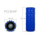 Масажний ролик EasyFit Grid Roller v.1.1 з заглушками, Довжина 33 см, Діаметр 14 см, 3D масажна поверхня, піна EVA, для фітнесу, йоги та відновлення м'язів, Синій