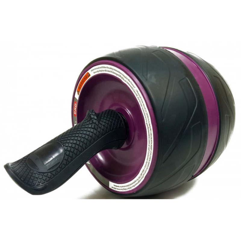 Ролик для пресса EasyFit Ab Carver PRO, максимальная нагрузка 140 кг, размер колеса 20х16х20 см, черно-фиолетовый