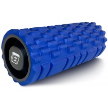 Массажный ролик EasyFit Grid Roller v.1.1 с заглушками, Длина 33 см, Диаметр 14 см, 3D массажная поверхность, Пена EVA, для фитнеса, йоги и восстановления мышц, Синий