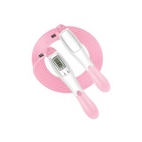 Скоростная скакалка со счетчиком EasyFit, Длина 2,8 м, ручки 18 см, Сталь, Пластик, Вес 130 г, Бело-розовый